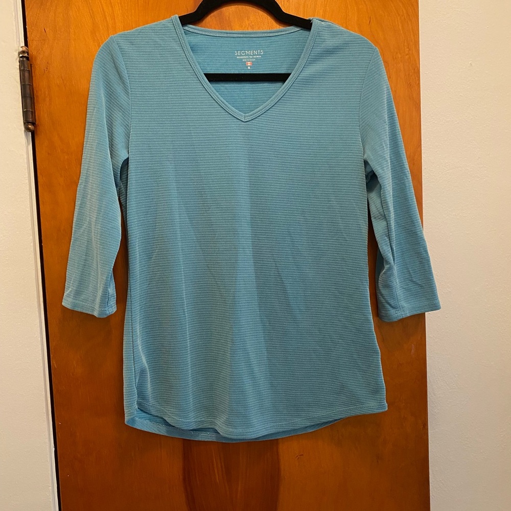 Seg’ments Women's Blue V-Neck Top